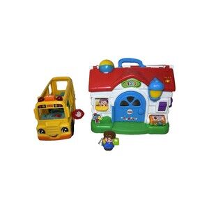 Little People Fisher-Price Laugh & Learn Puppy's Activity Home And School Bus